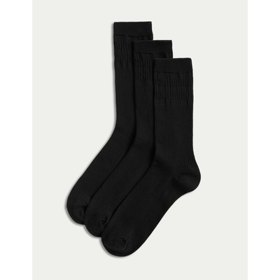 Marks & Spencer 3 чифта чорапи с фин ръб Marks & Spencer черна Marks & Spencer | Cheren | МЪЖЕ | 9-12