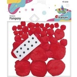 TITANUM Acrylic pompons red 45pcs