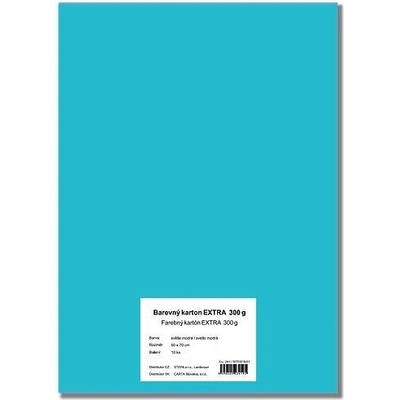 STEPA Barevný karton EXTRA 300g 50x70cm - světle modrý 10listů