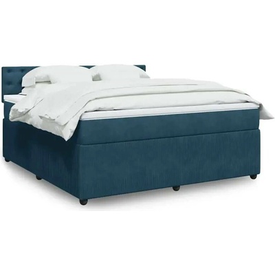vidaXL 11461.3290122 Boxspring postel s matrací modrá samet