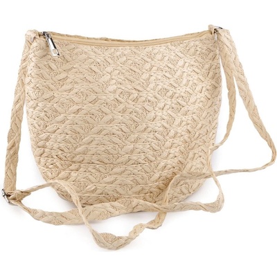 Kabelka z papierovej slamy crossbody 23x30 cm prírodný sv.