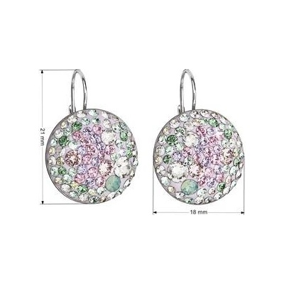 Pavona stříbrné s krystaly Crystals from Swarovski Sakura 31161.3 Sakura