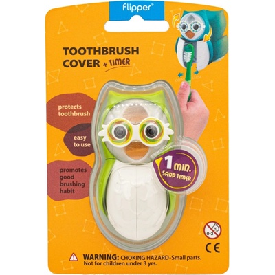 Flipper Sovička antibakteriální kryt a přesýpací hodiny zelený 1 ks