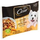 Cesar s kuracím a mrkvou & s hovädzím a zeleninou v želé 4 x 100 g