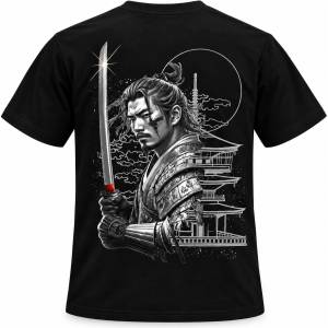 Kai BGL T001 Men M Тениска черна МЪЖКА с щампа самурай размер M