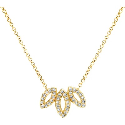 SAVICKI Колие с листо Savicki: злато, диаманти