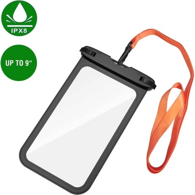 Универсален водоустойчив калъф за смартфони до 9 инча - 4smarts Active Pro Stark Universal Waterproof Case IPX8 (черен-прозрачен) (540449)