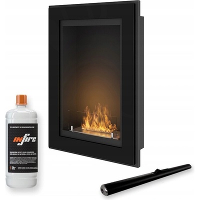 Simplefire Závěsný biokrb k zabudování Frame 550 Černý se sklem
