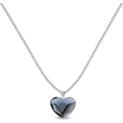 Spark modrý se Swarovski elements heart N28086DB Denim blue