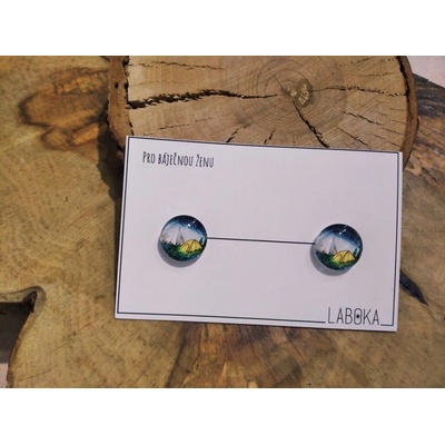 Laboka skleněné náušnice pecky stan 0001307