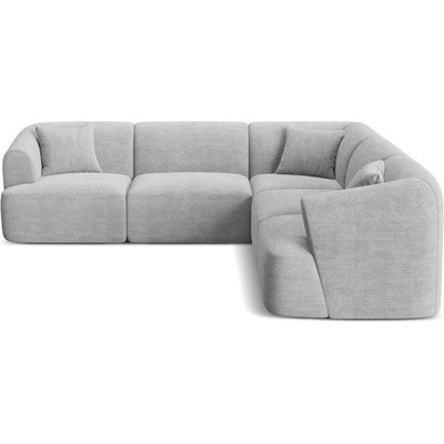 Cosmopolitan Design Светлосив ъглов диван от рипсено кадифе Campi - Cosmopolitan Design (COS_COR_266_F1_CAMPI5)