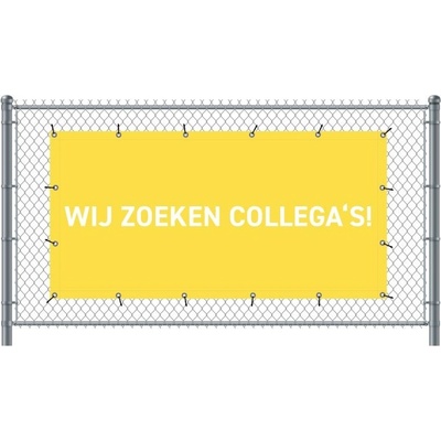 Jansen Display Standardní banner na plotPřijímáme nové zaměstnance holandský žlutá, 2000 x 1000 mm