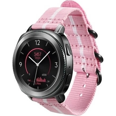 Samsung Оригинална кожена каишка за Samsung Galaxy Watch, Huawei Watch, Xiaomi, Garmin и други часовници с 20мм захват - Samsung Premium Nato Band 20mm (GP-R600BREECAF) (розов) (GP-R600BREECAE)