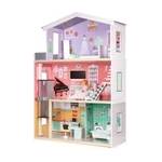 ECOTOYS Дървена къща за кукли с асансьор ECOTOYS Candy Residence (4128)