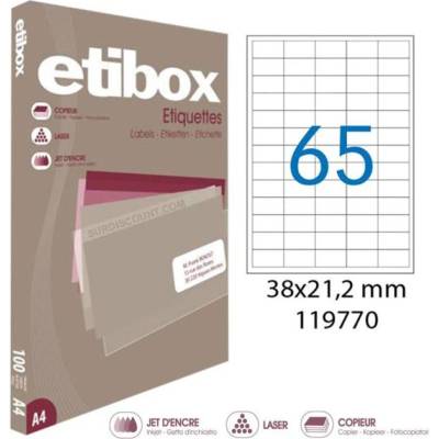 Etikety univerzálne 38x21,2mm Etibox A4 100 hárkov