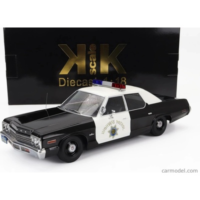 Kk-scale Dodge Monaco California Highway Patrol Police 1974 Černá Bílá 1:18