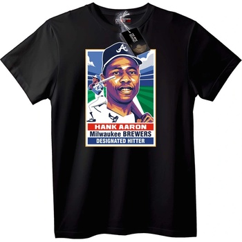 NOONEBRAND Тениска Hank Aaron Milwaukee Brewers - 7XL, Black
