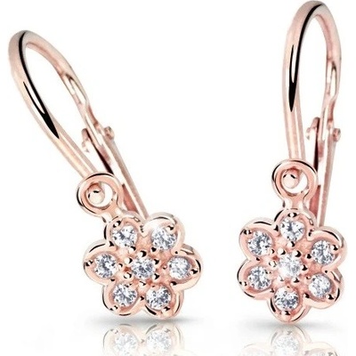 Cutie Diamonds detské náušnice z ružového zlata Kytičky s briliantmi DC2746-10-00-X-4