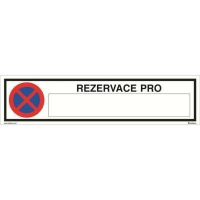 REZERVACE PRO, Materiál plast, formát 400x100 mm, K přišroubování