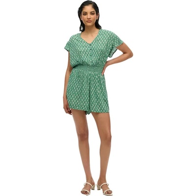 SUPERDRY Printed short sleeve romper - Green (Floral Block Green)