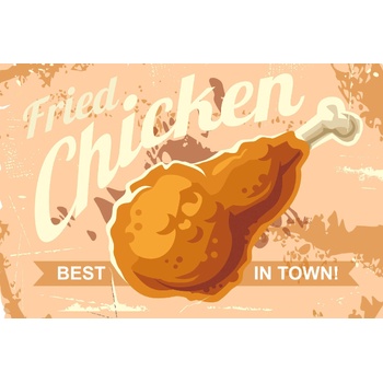 DIMEX ART s. r. o Флизелинов фототапет ретро пържено пиле 375 x 250 см