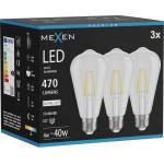 Mexen Vintis 3x LED крушка с нажежаема жичка E27, ST64, 4W, Неутрална - 4000K, 470 lm, (L152-E27-0440-00x03)