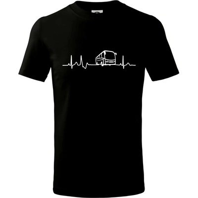 EKG autobus tričko detské čierna
