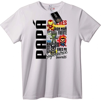 NOONEBRAND Тениска Отряд Супергерои - 4XL, White