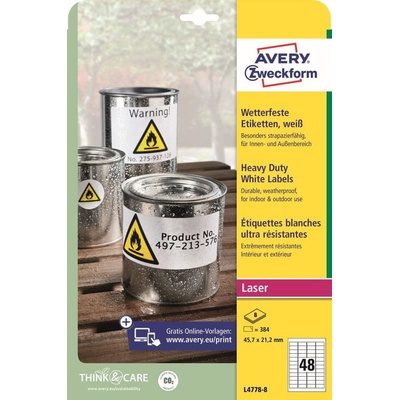 Avery Zweckform L4778-8 Odolné PET etikety 45,7x21,2mm 384 ks bílá – Zbozi.Blesk.cz Avery Zweckform L4778-8 Odolné PET etikety 45,7x21,2mm 384 ks bílá – Zbozi.Blesk.cz