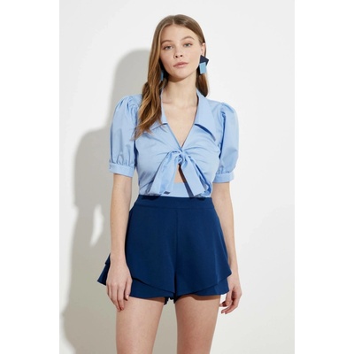 Trendyol Skirt-Looking Shorts modrá