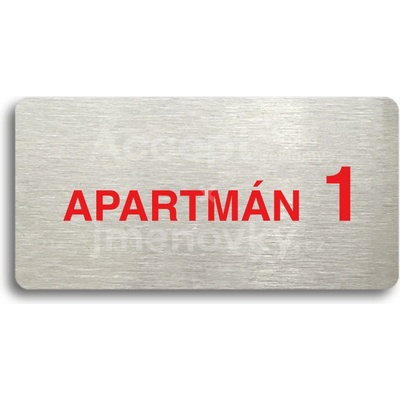 ACCEPT Piktogram APARTMÁN 1 II - stříbrná tabulka - barevný tisk bez rámečku