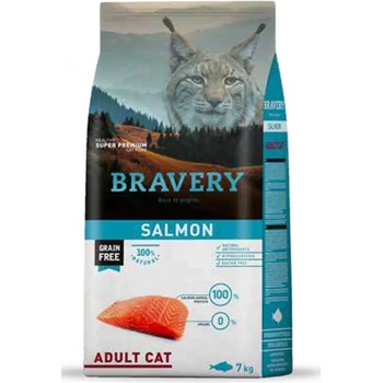Bravery Salmon Adult Cat - Пълноценна храна за израснали котки от всички породи със сьомга 7 кг