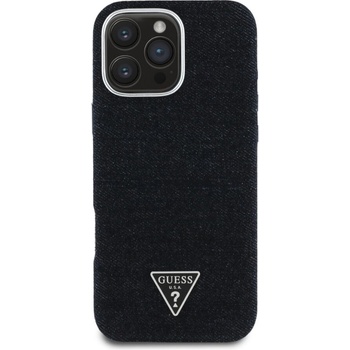 GUESS Калъф Guess Denim Triangle Logo MagSafe - iPhone 16 Pro - Черен (3666339428143)
