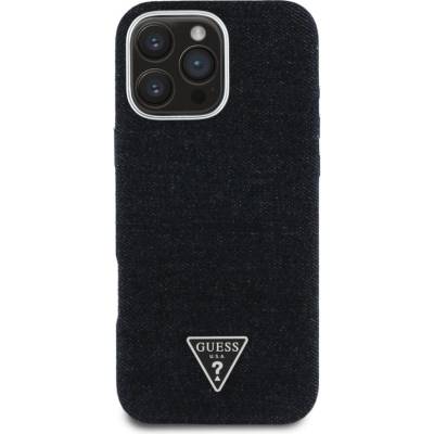 GUESS Калъф Guess Denim Triangle Logo MagSafe - iPhone 16 Pro - Черен (3666339428143)