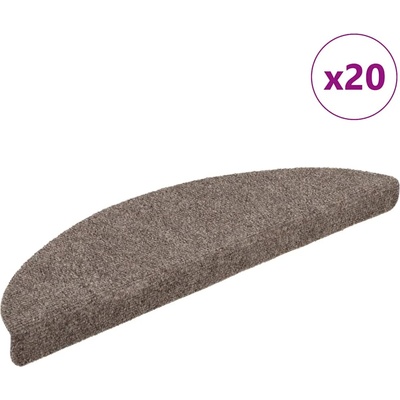 vidaXL Изтривалки за стълби, самозалепващи се, 20 бр. , 56x17x3 см, бежови, полукръгли (3365676)