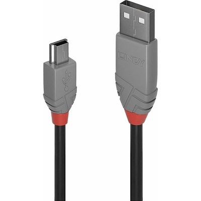 Lindy 36724 USB 2.0 USB-A zástrčka USB Mini-B zástrčka 3m černý