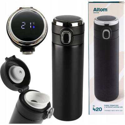 Altom Design Hrnek s LED displejem černý 420 ml