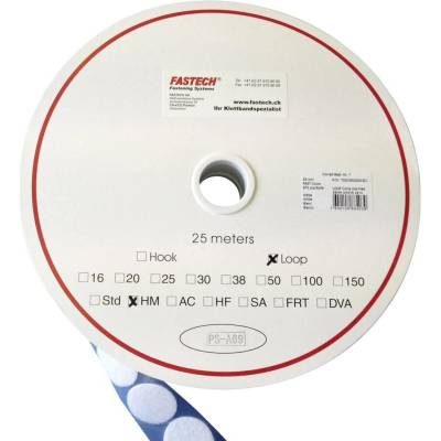 FASTECH® kulatý suchý zip zalepení hotmelt flaušová část (Ø) 35 mm bílá 5 m