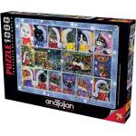 Anatolian Пъзел Anatolian от 1000 части - Новогодишни котки (P1103)