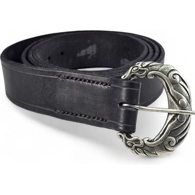 Drakkaria kožený vikingský opasek Vlk Borre černý P42942