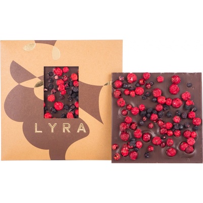 Lyra PREMIUM DARK RYBÍZ BORŮVKA Hořká s lyofilizovaným rybízem a borůvkami 80 g