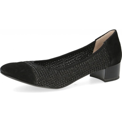 Dámské perforované lodičky 9 22502 42 019 Caprice černé black comb