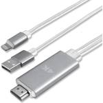 4smarts Кабел за свързване и зареждане от Lightning към HDMI за мобилни устройства с Lightning - 4smarts Lightning to HDMI Cable (Charging Function) (бял) (4S468662)