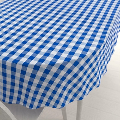 Biante Teflonový oválný ubrus TF-070 Modro-bílá kostka 140x180cm