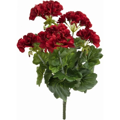 Umělá květina červená pelargonie, 42cm