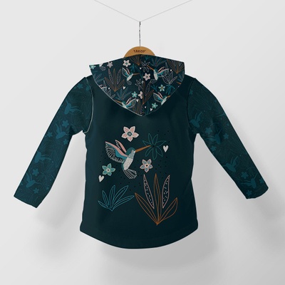 Takoy Panel se střihem 170 softshell bunda noční kolibřík