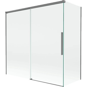 Mexen Rox двукрилен плъзгащ се параван за вана 160 + 80 x 150 cm, прозрачен, гън метал - 8C9-160-080-95-00 (8C9-160-080-95-00)