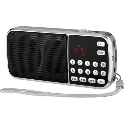 Daisy Multimedia Diva l-088 - портативно fm радио с mp3 плеър, led фенерче, usb/sd - черно