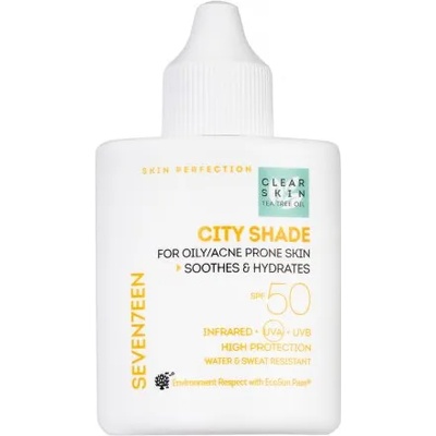 SEVENTEEN City Shade - Слънцезащитен флуид с чаено дърво с цвят за проблемна кожа SPF50
