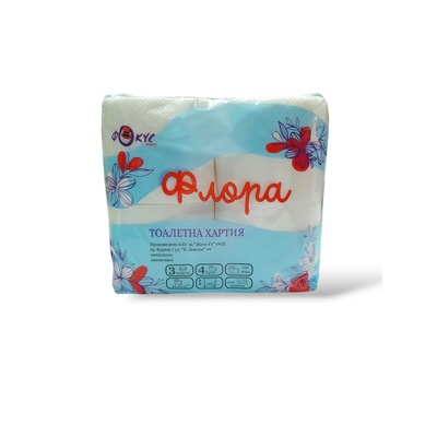 Фокус Мокус Тоалетна хартия Фокус Мокус - Флора 3 пласта, 4бр (3765)